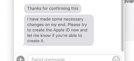 Apple客服截图